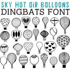 cg sky hot air balloons dingbats