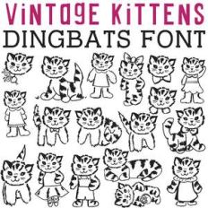 cg vintage kitten dingbats