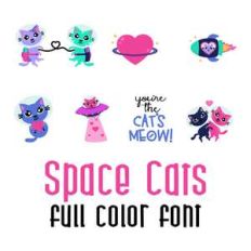 space cats - love full color font