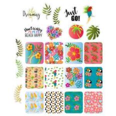 hawaii-themed journaling cards and stickers