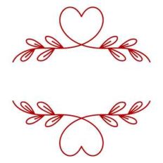 heart leaf doodle frame lines