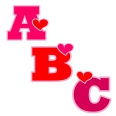valentine abc hearts