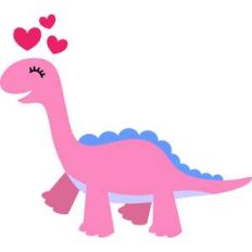 dinosaur and hearts