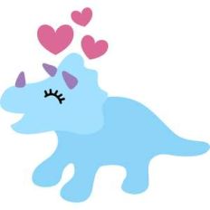 triceratops dinosaur and hearts