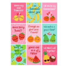 kawaii fruit puns valentine cards