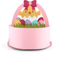 round pop up card chick basket