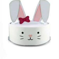 round pop up card bunny face