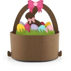 round pop up card bunny basket