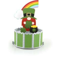 decagon pop up card st patrick gnome