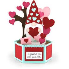 hexagon pop up card valentine gnome
