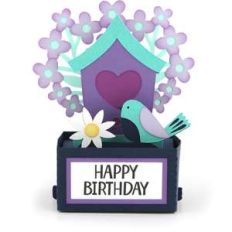 rectangle pop up card birthday birdhouse