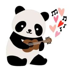 panda playing guitar