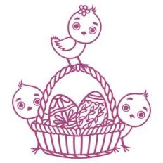 easter basket with eggs