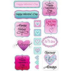 valentine pastel sentiment stickers