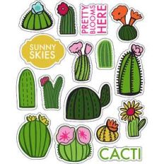 ml pretty blooms cacti stickers