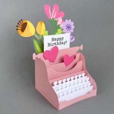 typewriter box card