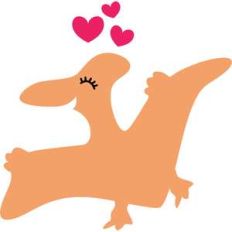 pterodactyl dinosaur and hearts