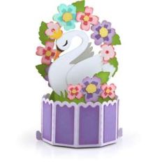 decagon pop up card swan