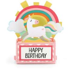 rectangle pop up card unicorn