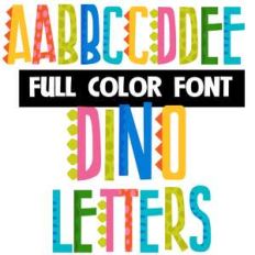dino letter color font