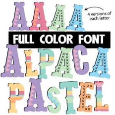 alpaca pastel color font