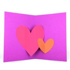 hearts pop up card