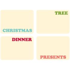 set of 4 christmas word flashcards