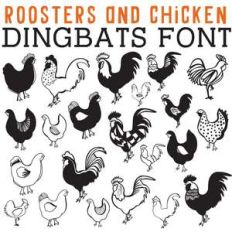 cg roosters and chickens dingbats