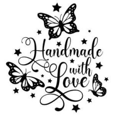 handmade with love butterfly quote