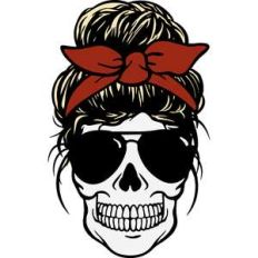 skull mom with bandana headband