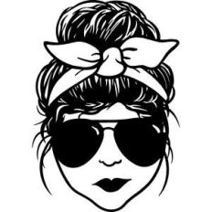 messy bun mom with bandana headband