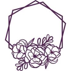 floral hexagon frame