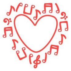 music notes heart