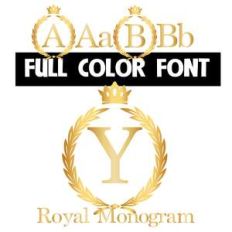 royal monogram color font