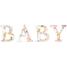 baby word with flowers