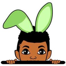 african american boy with bunny ears