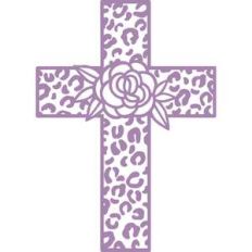 leopard floral cross