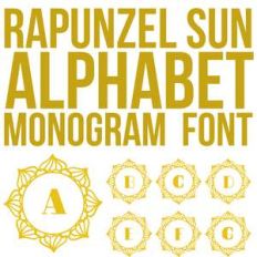 cg rapunzel sun monogram