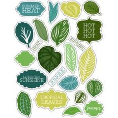 ml tropical leaves foilage stickers
