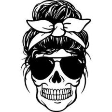 skull mom with bandana headband