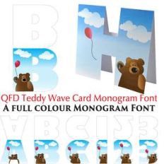 qfd teddy wave monogram card colour font