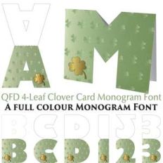 qfd 4-leaf clover monogram card colour font
