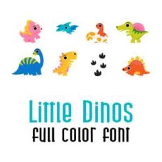 little dinos color font