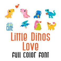 little dinos - love full color font