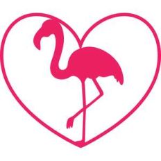 flamingo with heart