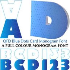 qfd blue dots monogram card colour font