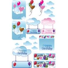 balloons birthday stickers