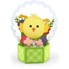 hexagon pop up card chick