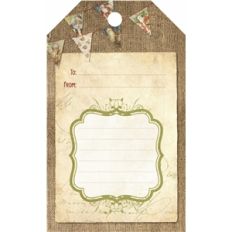 banner burlap gift tag