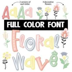 floral wave color font